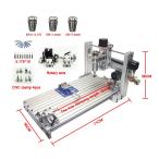 アルミ加工にも対応した4軸フライスのCNC3060 CAD/CAM付属 卓上CNCフライス、切削ルーターミニ四駆、ルアー製作 色: 4Axis machine