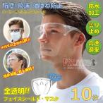 フェイスシールド 全透明 透明マスク メガネ型 10枚 フェイスガード 眼鏡 飛沫防止 クリアカバー 軽量 曇り止め 水洗い 両面防曇 防塵飛沫 簡単装着 男女兼用