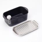 鉄製 角型天ぷら鍋 ミニ 揚げ網 バット 温度計付き IH対応　揚げ鍋 鍋 揚げ物 天ぷら 小さい スクエア 日本製 調理器具