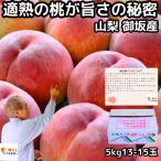 桃 山梨 お中元 早割 ギフト 糖度 甘い 御坂 適熟の桃 特 5kg 13-15玉 硬い 贈答 お供え 白桃 白鳳 川中島