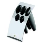 家庭用包丁立て ジミー 18-0ステンレス ナイフブロック ブラック 870155 キッチンばさみも収納可能 5本用 包丁 ラック 片付け