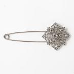 Yahoo! Yahoo!ショッピング(ヤフー ショッピング)日本製（群馬県で製造） キルトピン ストールピン スワロフスキー使用 ヴィクトリア調デザイン 布留め 大きめなピン留め （シルバー）