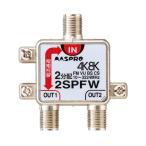 マスプロ電工　2SPFW　2分配器 1端子電流通過型 双方向・VU・BS・CS 3224MHz 4K8K対応