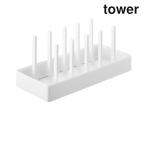 ショッピングymz tower キッチン 山崎実業 1359 シンク下幅調節鍋蓋＆フライパン収納スタンド タワー W32 ホワイト