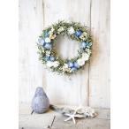 ドライフラワー リース　玄関　おしゃれ 夏 プレゼント 誕生日  お祝い 結婚祝い 開店祝い  ギフト  お中元  【花冠 Coquelicot Azur 】