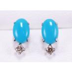 Yahoo! Yahoo!ショッピング(ヤフー ショッピング)トルコ石 ターコイズ ダイヤモンド プラチナ ピアス Pt900 12月 4月 誕生石 プレゼント ジュエリー レディース アクセサリー 安心の宝石保証書付き