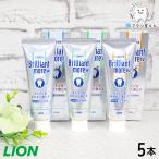 ショッピングLION 歯みがき粉 自由にお好きな味が選べる LION Brilliant more W 90g 5本 ナチュラルペパーミント シトラスミント アプリコットミント 歯磨き粉 大人 予防 歯科専売