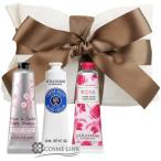 【並行輸入品】ロクシタン ハンドクリーム 30ml 人気の香り3本セット リボンブラウン シア 【ラッピング済】 【ペーパーバッグ付】 【プレゼント】(901405)
