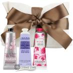【並行輸入品】ロクシタン ハンドクリーム 30ml 人気の香り3本セット リボンブラウン【ラベンダー チェリー ローズ】【ラッピング済 ペーパーバッグ付】(901443)