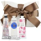 【並行輸入品】ロクシタン ハンドクリーム 30ml 人気の香り3本セット リボンブラウン シア 【まとめ買い】【ラッピング済】 【ペーパーバッグ付】(901474)