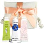 【並行輸入品】ロクシタン ハンドクリーム 30ml 人気の香り3本セット リボンピンク シア【ラッピング済】 【ペーパーバッグ付】 【プレゼント】(901504)