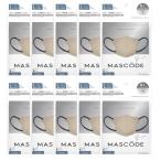 ショッピングマスコード 10袋セット MASCODE マスコード 正規品 グレージュ×ブラック Lサイズ 7枚入 立体構造 3Dマスク 不織布 マスク ブラック