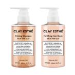 クレイエステ プライミング シャンプー ピンククレイ 400ml + フォーティファイングヘアマスク ピンククレイ 400g セット