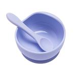 Mamimami Home 吸盤つきベビー食器 セット ブルー こぼれ防止 スプーン ボウル 食事 赤ちゃん 子供 離乳食 ひっくり返らない 高温消毒