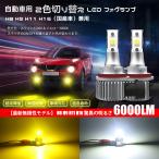 フォグランプ LED  H8 H9 H11 H16 2色切替 フォグライト DC12V車 6000LM 超高輝度 CSP社チップ イエロー ホワイト 車用 ledバルブ 2個セット 1年保証