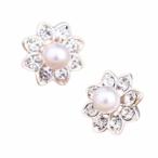  серьги симпатичный . цветок цветок жемчуг Kirakira 