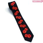 1307J#[ бесплатная доставка * немедленная уплата ]B товар галстук тонкий кости рисунок цвет : чёрный × красный черный красный носорог koro Casino punk school casual стиль Halloween костюмированная игра 