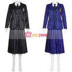 アダムス・ファミリー The Addams Family ウェンズデー・アダムス コスプレ衣装 cosplay 仮装 学校制服 日常服 イベント クリスマス ハロウィン ステージ 文化祭