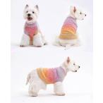  собака одежда свитер радуга цвет Rainbow вязаный M размер маленький размер собака труба 8-30