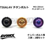 【COTRAX】ROYAL 64チタンナンバーボルト 全3色 2個セット M6×20mm SFヘッド トルクスタイプ TI6AL4V 軽量 カスタム ボルト 台湾製 ドレスアップ