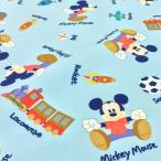 ミッキーマウス 生地 ディズニー キャラクター オックス 水色 おもちゃ 綿 子供 男の子 布地 110cm幅 商用利用不可 メール便2mまで 爆買