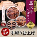 印鑑セット/実印・銀行印・認印セット/黒水牛(芯持極上)〔実印16.5mm、銀行印15mm、認印13.5mm〕ケース付 印鑑(3本)