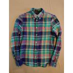 ポロ ラルフローレン シャツ リネン ボタンダウンシャツ Women's マドラスチェック Polo Ralph Lauren（USED品）