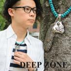 ネックレス ペンダント フェザー＆トライアングル Deep Zone ハウライトターコイズ 国内製作 ピューター プレゼント ギフト