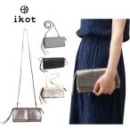 ショッピングお財布ポシェット イコット ikot お財布ポシェット 長財布 クラッチバッグ ショルダーバッグ ゴールド シルバー グレー ネイビー ミニ 本革  K317006
