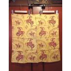 ビンテージ40's50's●カウボーイプリントレーヨンスカーフ 約70.5cm×約71.5cm●200525s7-scf 1940s1950sウエスタン馬人物