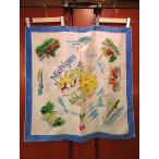 ビンテージ60's70's●Michiganスーベニアスカーフ 約73.5cm×約71.5cm●200708s9-scf 1960s1970sミシガン州アメリカ土産物