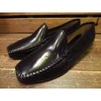 ビンテージ70's★DEADSTOCKレディースヴァンプローファー黒9M★デッドストック1970sレザーモカシン