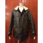 ビンテージ30's★ホースハイドバーンストーマーコート★1930sレザーコートメンズジャケットムートン黒