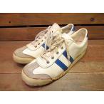 ビンテージ70's80's★ライン入りフェイクレザースニーカー Size 8 1/2 訳有り★60's90'sメンズテニスシューズ古靴古着