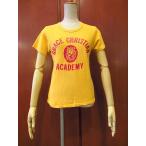 ビンテージ70's80's★RUSSELL金タグGRACE CHRISTIAN ACADEMYプリントTシャツ黄sizeS(34-36)★60's90's古着半袖ラッセルシャツコットンUSA製