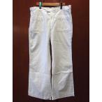ビンテージ60's70's★コットンフレアパンツ生成りW86cm★1960s1970sヒッピーブーツカット白ホワイトベルボトム