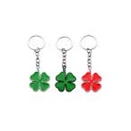  4 . лист clover брелок для ключа .. зеленый красный clover. удача 