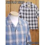 フラットヘッド レーヨンシャツ FN-SCR-015S オンブレーチェックレーヨンシャツ ブラック ブルー theflathead