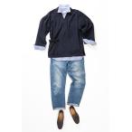 ショッピング作務衣 ジャケット風 作務衣 KA-01 上着のみ ネイビーストライプ