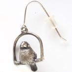 Yahoo! Yahoo!ショッピング(ヤフー ショッピング)marship（マーシップ） 手作りアクセサリー ブランコ文鳥 ピアス・イヤリング シルバー 片耳 /2色から選べる/鳥/動物/かわいい