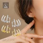 Yahoo! Yahoo!ショッピング(ヤフー ショッピング)ピアス ジルコニア メタル 4連 金属アレルギー対応 18K コーティング ニッケルフリー スタッドピアス 大人 かわいい ジュエリー ゴールド シルバー 送料無料