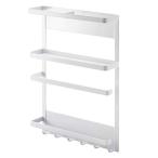 マグネット冷蔵庫サイドラック タワー/tower ホワイト 02744 キッチン小物収納 キッチンペーパーホルダー ラップ立て アルミホイル立て 山崎実業/YAMAZAKI