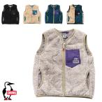 チャムス CHUMS正規品 キッズボンディングフリースノーカラーベスト キッズ フリース 子供服 男の子 女の子 もこもこ Bonding Fleece CH24-1050