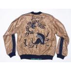 テーラー東洋 東洋エンタープライズ スカジャン TT15542 DRAGON ＆ TIGER × EAGLE 龍 虎 鷲 TAILOR TOYO ドラゴン タイガー トラ イーグル 龍虎 (L.ブラウン)
