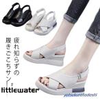 厚底サンダル レディース オフィス 歩きやすい 軽量 快適 サンダル 黒