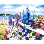 油絵塗り絵 油絵セット WS-AE140  花の海  DIY油絵 キャンバス 大人の塗り絵 油絵 壁デコ 壁装飾  名画 手作り 風景画 絵　絵画