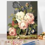 油絵 絵画 壁掛け 大人の塗り絵 セット インテリア 美術品 牡丹 DIY絵 キャンバス 数字  壁装飾  名画 手作り 風景画 敬老の日 母の日 父の日