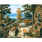油絵塗り絵 油絵セット WS-AE311  山小屋  DIY絵 キャンバス 大人の塗り絵 数字 油絵 壁デコ 壁装飾  名画 手作り 風景画 絵　絵画