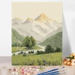 油絵 絵画 壁掛け 父の日 塗り絵 油絵 セット インテリア 美術品 晨光の渓谷 DIY絵 キャンバス プレゼント 壁デコ 壁装飾  名画 手作り 風景画 絵 敬老の日