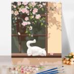 油絵 絵画 壁掛け 父の日 塗り絵 油絵 セット インテリア 美術品 花影のひるね DIY絵 キャンバス プレゼント 壁デコ 壁装飾  名画 手作り 風景画 絵 敬老の日